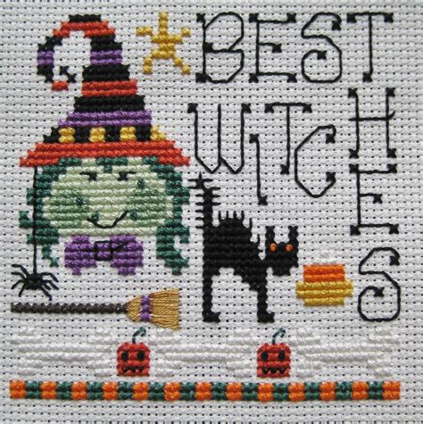 Mother witch cross stitch motif